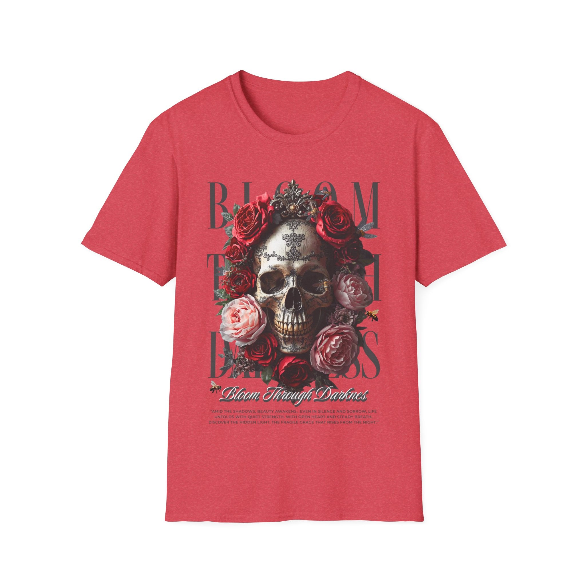Skull Roses T-Shirt - Bloom Through Darkness Gothic Tee