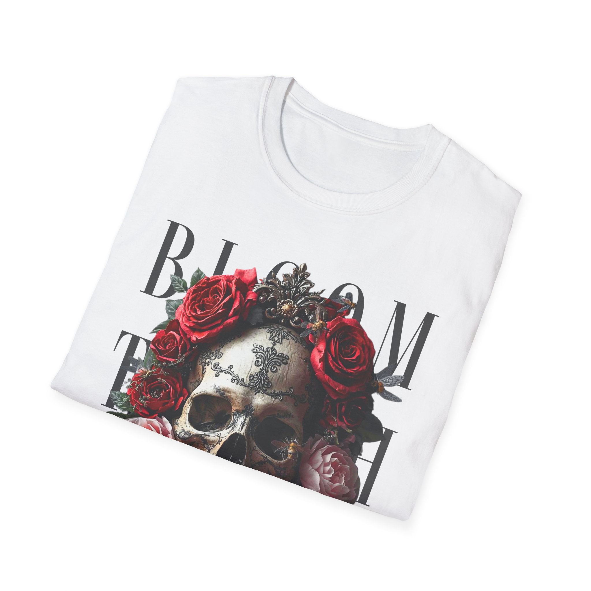 Skull Roses T-Shirt - Bloom Through Darkness Gothic Tee