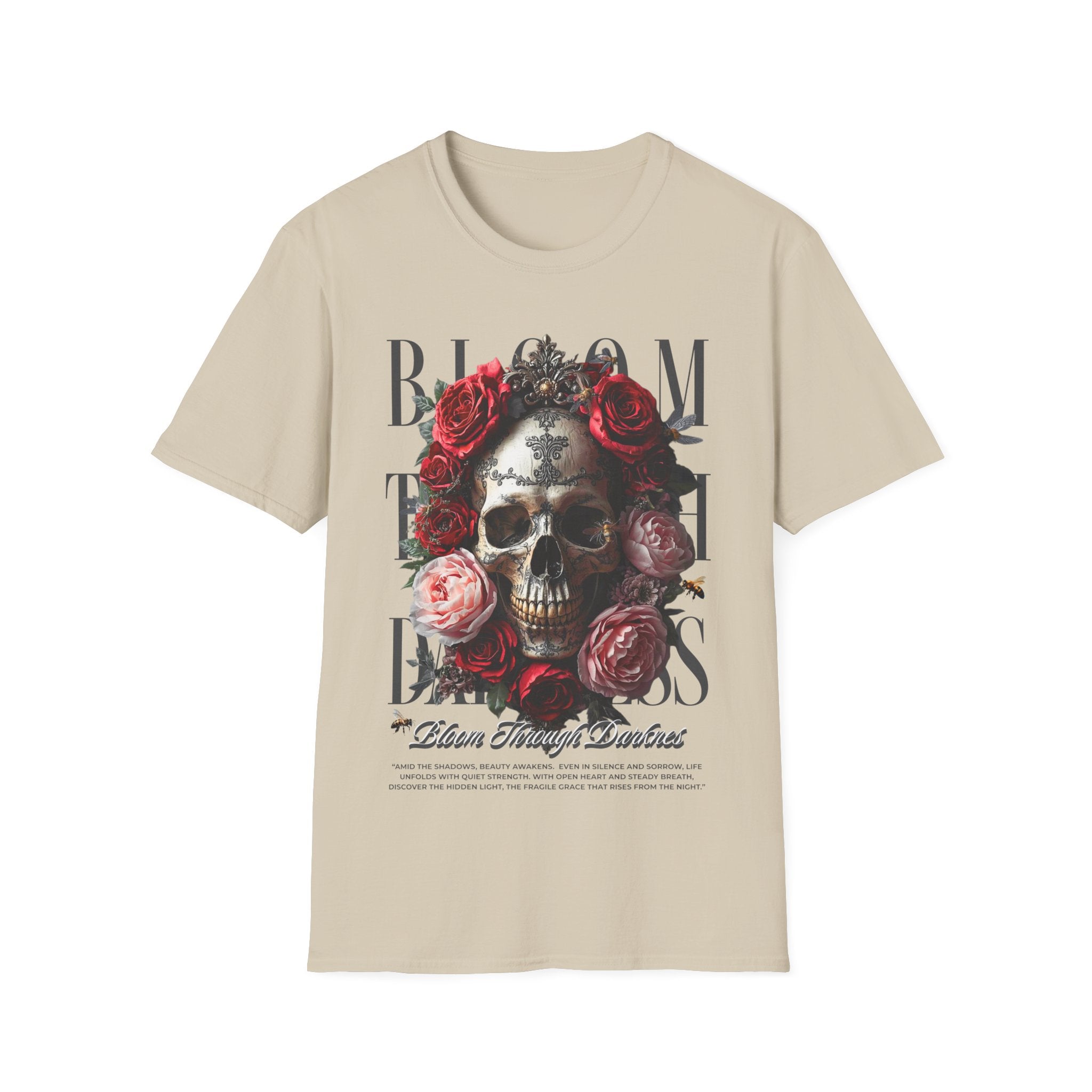 Skull Roses T-Shirt - Bloom Through Darkness Gothic Tee