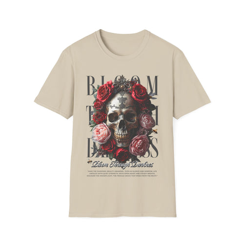 Skull Roses T-Shirt - Bloom Through Darkness Gothic Tee