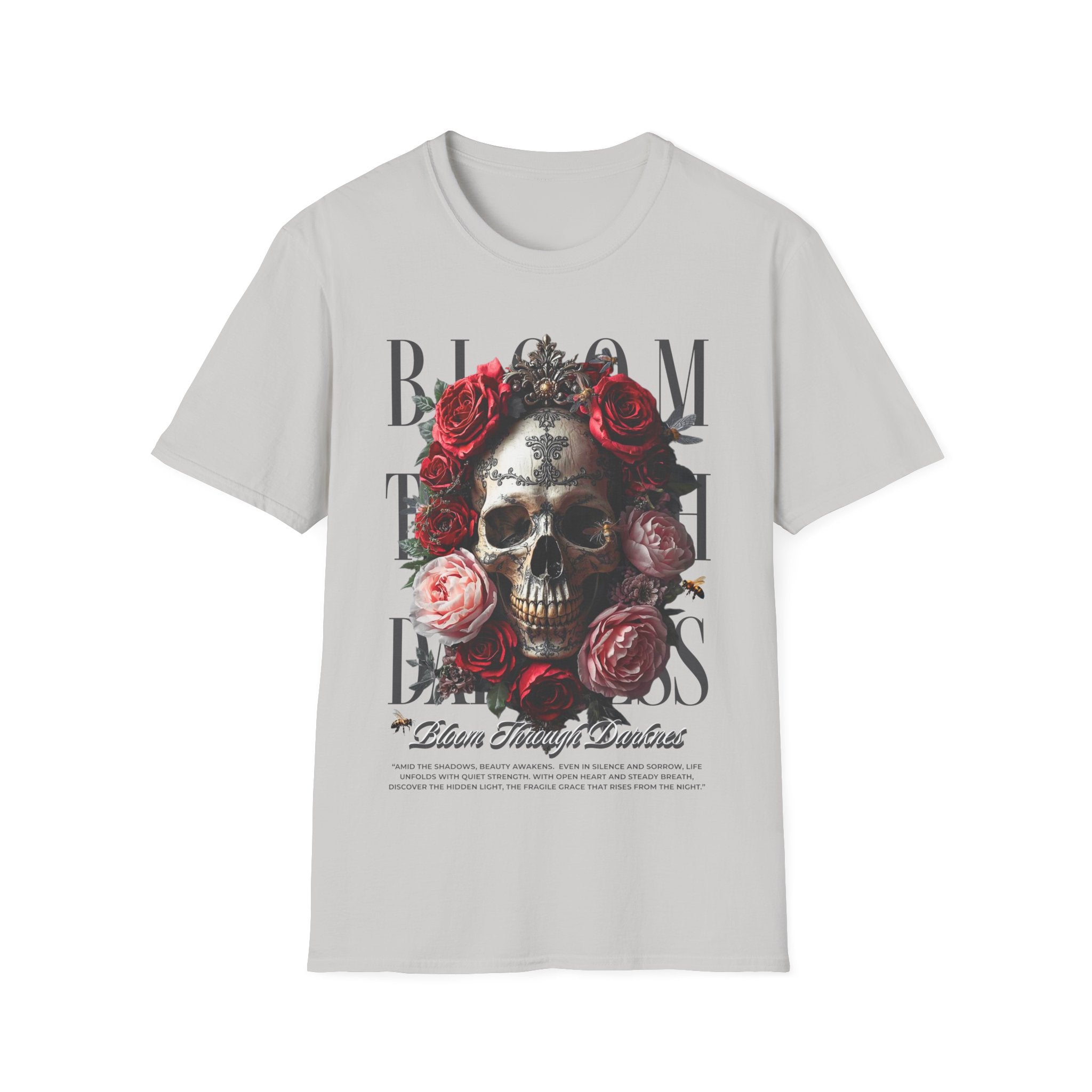 Skull Roses T-Shirt - Bloom Through Darkness Gothic Tee